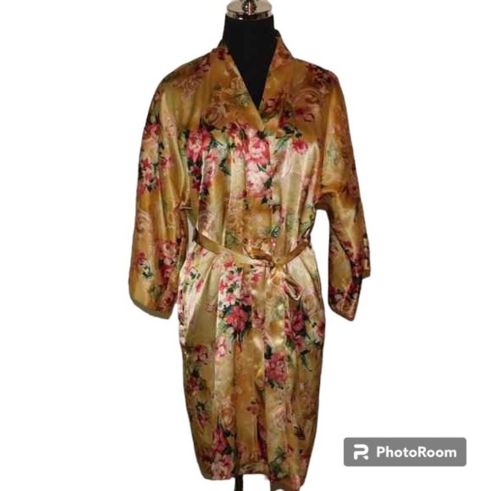 Sophia by Delicates Polyester Floral Robe Small